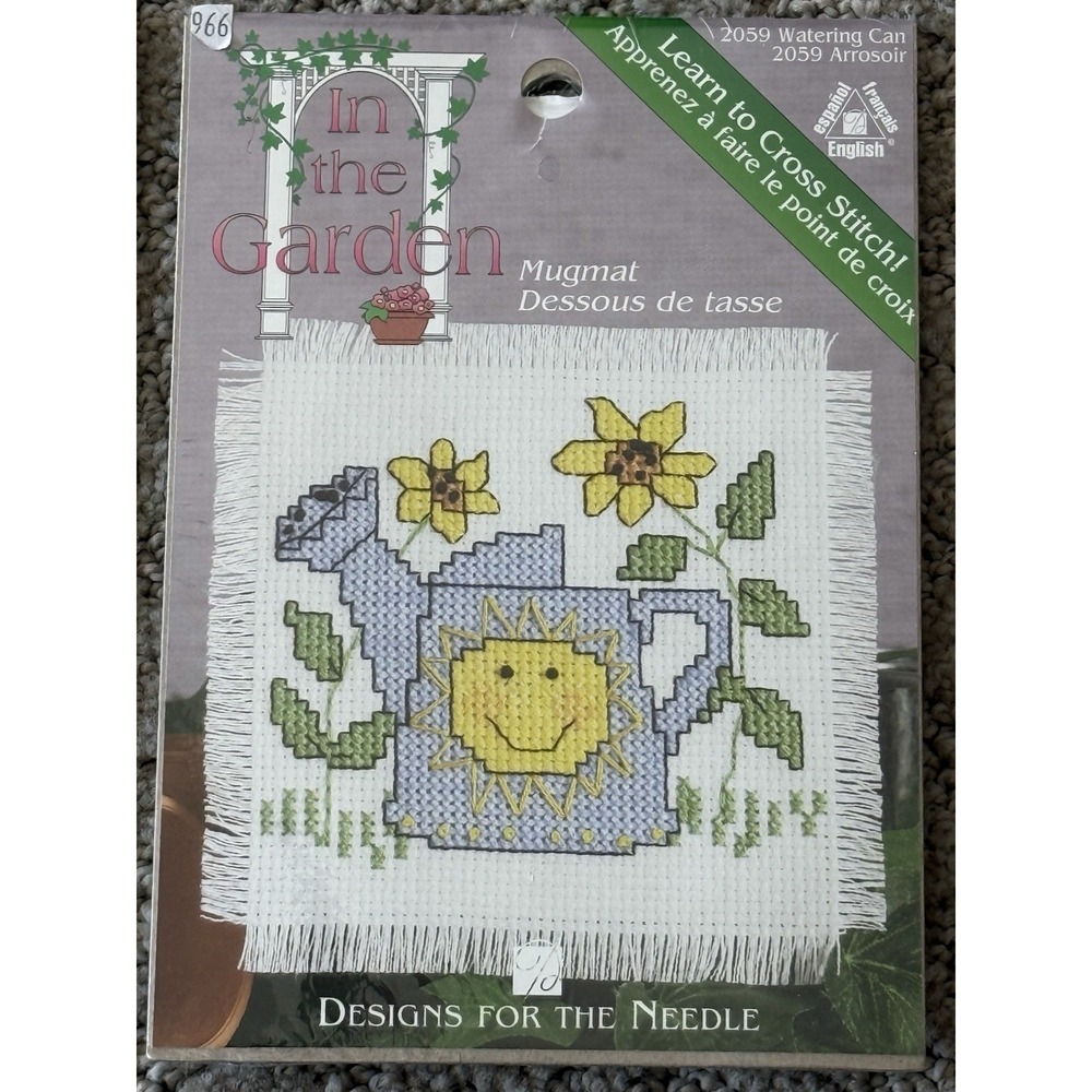 Set Of 2 In The Garden Cross Stitch Kit 2056 & 2059 Mug Mat & Hanging - Picture 2 of 4